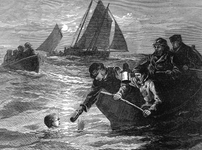الكابتن ماثيو ويب ، أول رجل يسبح في القناة الإنجليزية ، 1875 بواسطة غير معروف