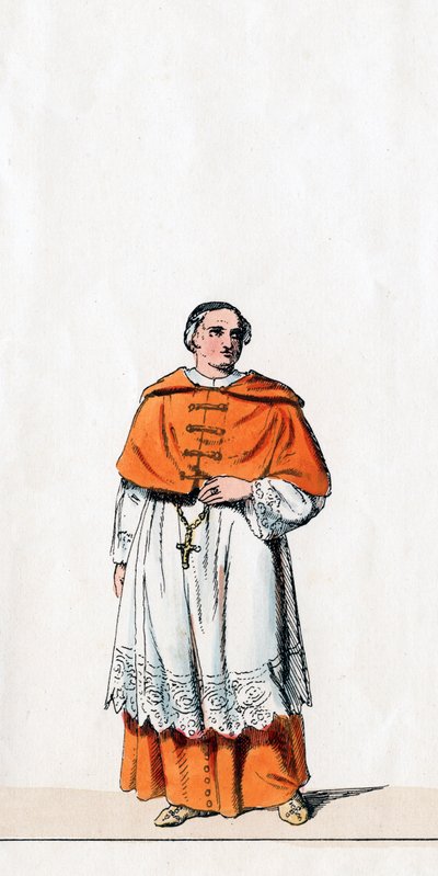 الكاردينال Wolsey ، تصميم أزياء مسرحية شكسبير ، هنري الثامن ، القرن التاسع عشر بواسطة غير معروف