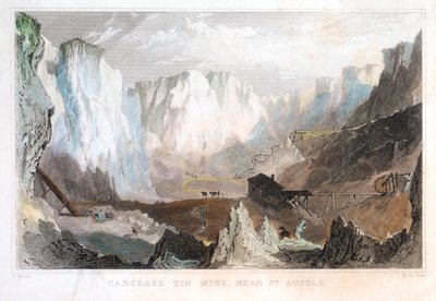 منجم القصدير Carglaze ، بالقرب من St Austell ، Cornwall ، إنجلترا ، c1825 ، 1837 بواسطة غير معروف