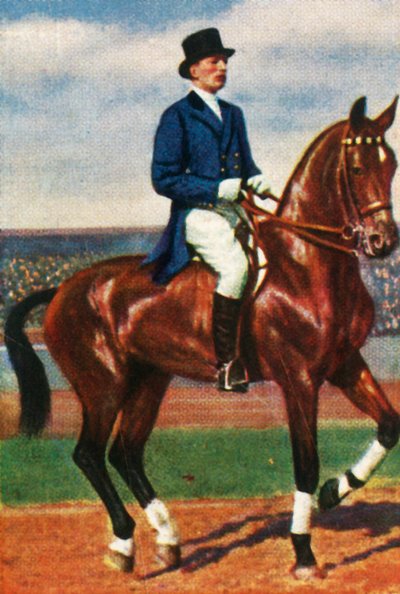 كارل فون لانجين من ألمانيا على حصانه دارديفيل ، 1928. بواسطة غير معروف