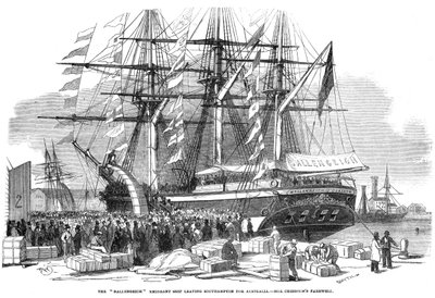 كارولين تشيشولم تخاطب حشدًا من سفينة المهاجرين بالينجيتش ، 1852 بواسطة غير معروف