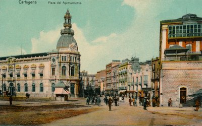 كارتاخينا - Plaza del Ayuntamiento ، c1900. بواسطة غير معروف