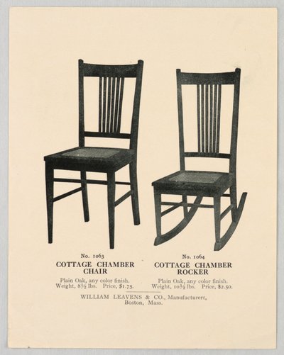 رسم توضيحي للكتالوج ، تصميمات للكراسي ، 1904–05 بواسطة غير معروف