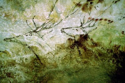 رسم على الكهف لـ "الغزلان السابحة" من لاسكو ، حوالي 15000 قبل الميلاد بواسطة غير معروف