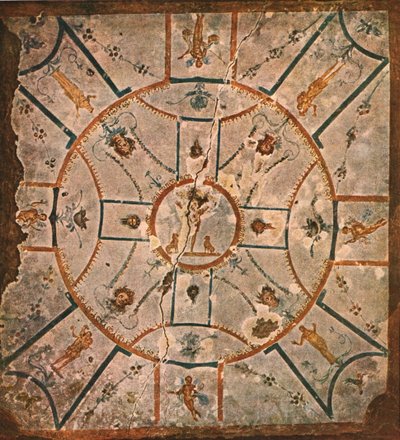 السقف في غرفة Hypogeum of Lucina ... روما ، إيطاليا ، 1928. بواسطة غير معروف