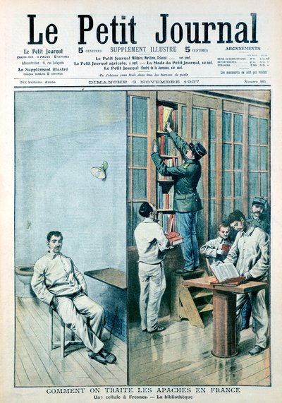 زنزانة ومكتبة في سجن فريسنيس ، 1907 بواسطة غير معروف