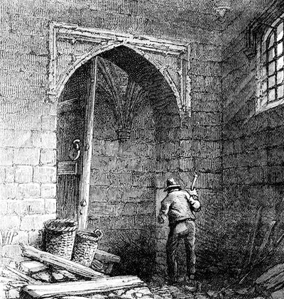 أقبية تحت مجلسي البرلمان في عهد الملك جيمس الأول ، c1902 بواسطة غير معروف