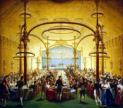 عشاء احتفالي تكريما لحاكم موسكو العام الأمير ديمتري غوليتسين ، 1830s بواسطة غير معروف