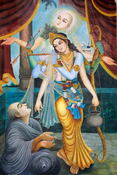 Chaitanya Mahaprabhu ، قديس من Vaishnava ومصلح اجتماعي من القرن الخامس عشر - تعني Vaishnava تبجيل Vishnu أو Krishna (Krishna ، الذي يعزف على الفلوت ، هو أحد صور Vishnu الرمزية) Vrindavan Inde بواسطة غير معروف