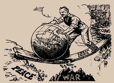 تشامبرلين يدفع العالم نحو السلام ، 1938. بواسطة غير معروف