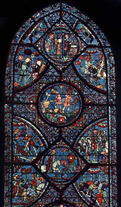 نافذة شارلمان ، كاتدرائية شارتر ، فرنسا ، c1225 بواسطة غير معروف