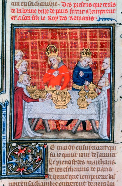 يستقبل تشارلز الرابع الهدايا ، 1375-1379 بواسطة غير معروف