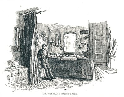 غرفة ملابس تشارلز ويندهام تطل على بيكاديللي في مسرح كريتيريون ، 1891 بواسطة غير معروف