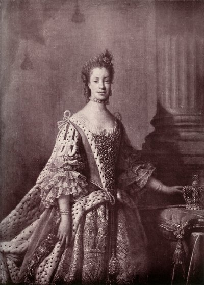 شارلوت صوفيا من مكلنبورغ ستريليتز ، ملكة الملكة جورج الثالث ، 1761-1762 ، 1919 بواسطة غير معروف
