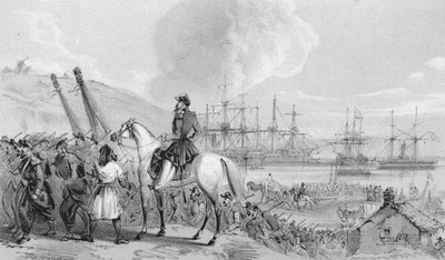 Cherson - خليج القوزاق. مكان الهبوط والمستودع الفرنسي ، c1850s. بواسطة غير معروف
