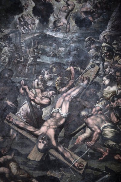 Chiesa della Grazia ، Galatina ، Apulia لوحة تصور صلب القديس بطرس ، جالاتينا ، إيطاليا بواسطة غير معروف