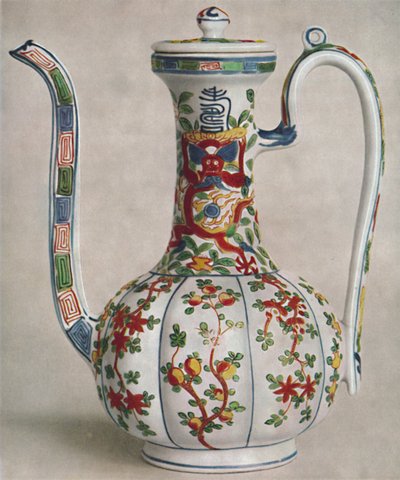 إبريق خزف صيني بزخرفة من خمسة ألوان. فترة وان لي ، 1573-1619 ، 1928 بواسطة غير معروف
