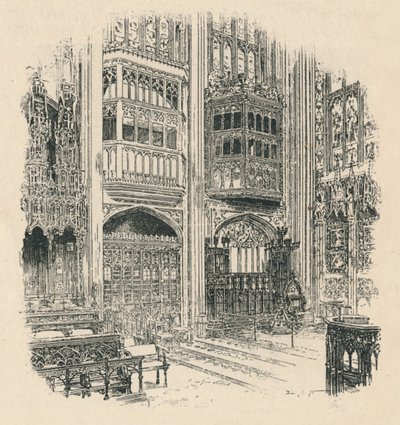 جوقة الأكشاك والخزانة الملكية ، كنيسة سانت جورج ، 1895 بواسطة غير معروف