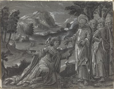 المسيح والزانية [الصفحة اليمنى] ، ج. 1600. بواسطة غير معروف