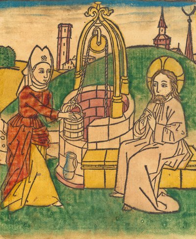 المسيح وامرأة السامرة ، 1485 على الأرجح. بواسطة غير معروف