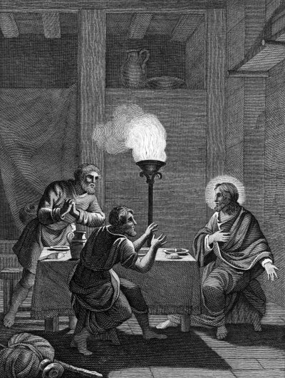 المسيح والتلاميذ في عمواس 1814 بواسطة غير معروف
