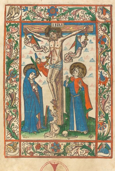 المسيح على الصليب مع الملائكة ، 1483. بواسطة غير معروف