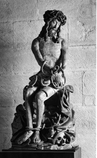 المسيح مع العلاقات النحت. تأسست Hospices Civiles de Beaune في عام 1443 من قبل المستشار نيكولاس رولين ، بون (كوت دور). بواسطة غير معروف