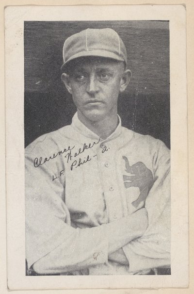 كلارنس ووكر ، LF Phil - A. ، من بطاقات قطاع البيسبول W575-2 ، كاليفورنيا. 1921-1922. بواسطة غير معروف