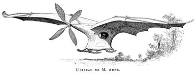 كليمنت أدرز تحلق الطيور Eole ، أول طائرة موجهة تقلع تحت بخارها ، 1890 بواسطة غير معروف