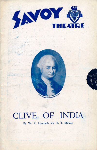 برنامج Clive of India لمسرح سافوي ، 1934 بواسطة غير معروف