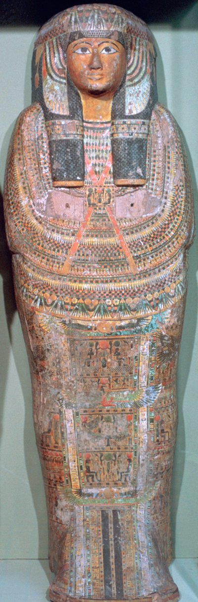 تابوت الكاهن المصري القديم خونس دا خريد ، c1085 قبل الميلاد بواسطة غير معروف