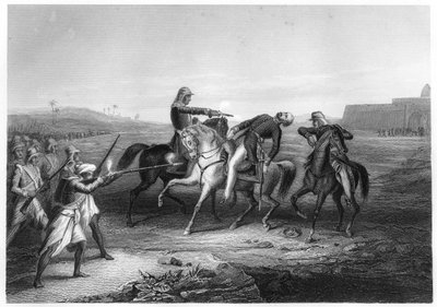 قتل العقيد بلات على يد المتمردين في Mhow ، c1860 بواسطة غير معروف