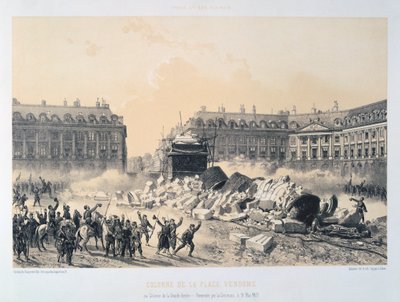 عمود في بلاس فيندوم ، كومونة باريس ، 16 مايو 1871. بواسطة غير معروف
