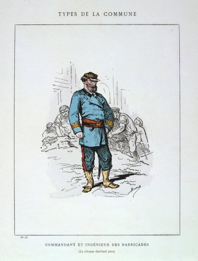 قائد ومهندس المتاريس ، كومونة باريس ، 1871. بواسطة غير معروف