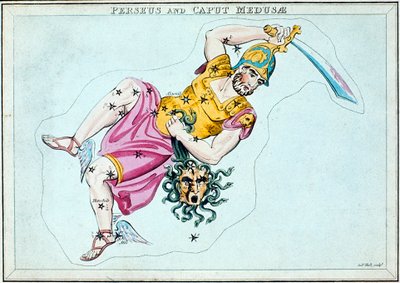 كوكبة فرساوس ، تبين له أنه يحمل رأس ميدوسا ، c1820 بواسطة غير معروف