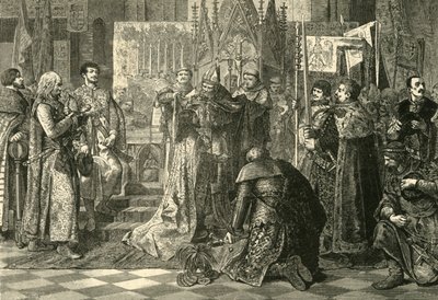 التتويج في كراكوف لويس الأول ملك هنغاريا كملك بولندا ، 1370 ، 1890. بواسطة غير معروف