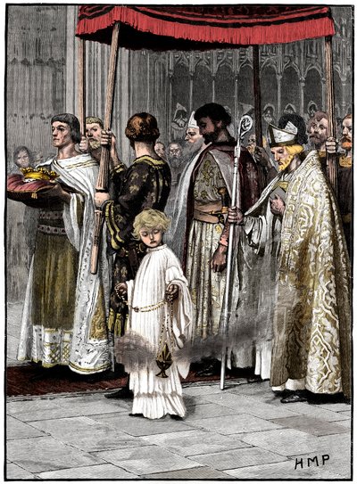 تتويج ريتشارد الأول في دير وستمنستر 1189 ، c1880 بواسطة غير معروف