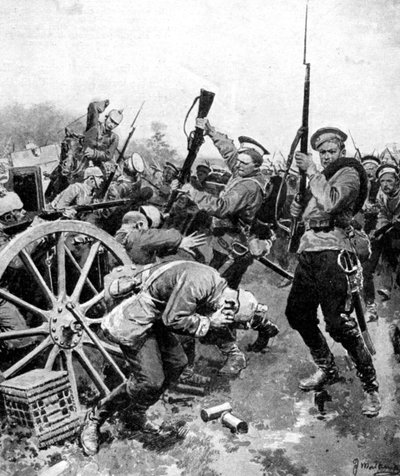 هجوم القوزاق على القوات الألمانية ، بروسيا الشرقية ، الحرب العالمية الأولى ، 1914 بواسطة غير معروف