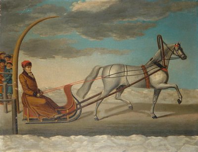 الكونت أليكسي غريغوريفيتش أورلوف من تشيسما على زلاجة تجرها الخيول ، 1778 بواسطة غير معروف
