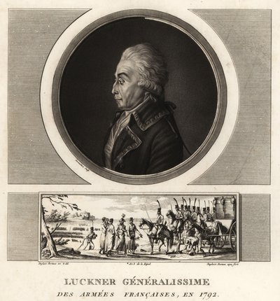 الكونت نيكولا لوكنر ، الجنرال الثوري الفرنسي ، Generalissime des Armees Francaises ، أُعدم عام 1794 بواسطة غير معروف