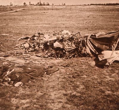 طائرة محطمة ، سانت ماري أبا ، شمال فرنسا ، c1914-c1918 بواسطة غير معروف