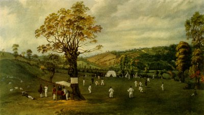 "مباراة الكريكيت بين نوتنغهام وليستر ، 1829" ، 1947. بواسطة غير معروف
