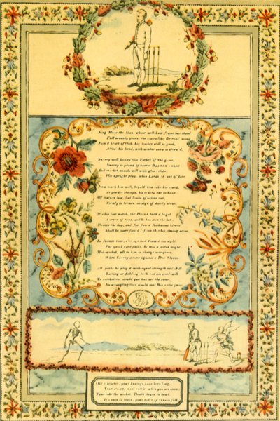 "أغنية الكريكيت تكريما لـ Honest Baxter of Surrey" ، ١٨٣٩ ، ١٩٤٧. بواسطة غير معروف