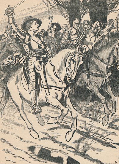 كرومويل يقود مكاويه إلى المعركة ، c1907 بواسطة غير معروف