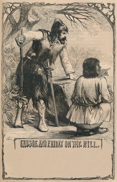 كروزو والجمعة على هيل ، c1870 بواسطة غير معروف