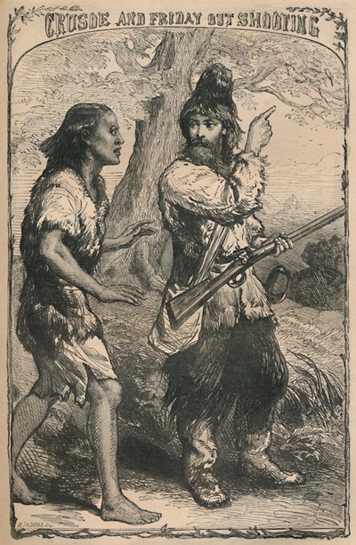 Crusoe و Friday Out Shooting ، c1870 بواسطة غير معروف