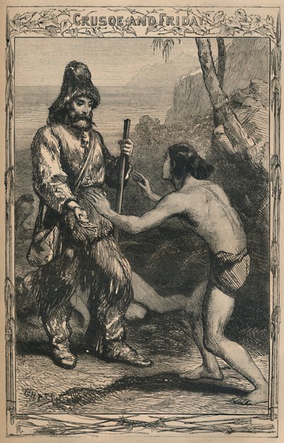كروزو والجمعة ، c1870 بواسطة غير معروف