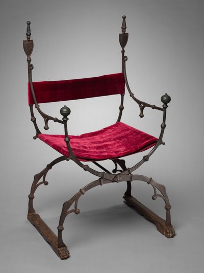 كرسي قابل للطي Curule ، ج. 1450-1500. بواسطة غير معروف