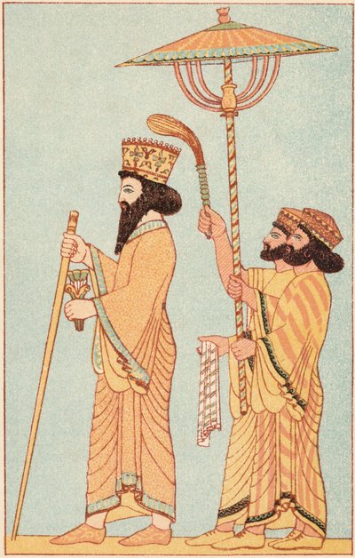 داريوس الأول 548-486 قبل الميلاد الأخميني ملك فارس من 521 ، مع الحاضرين ، 1881 بواسطة غير معروف