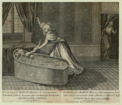 موت مارات ، ج. 1793. بواسطة غير معروف